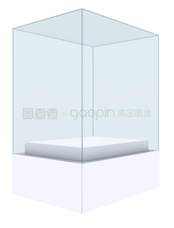 基座上的玻璃立方体